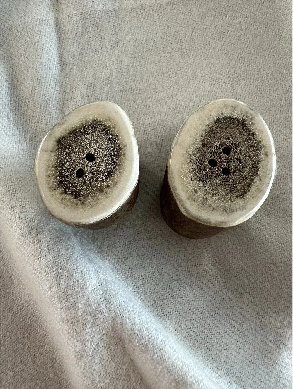 Vintage Elk Antler Bone  Salt and Pepper Shakers Unique Kit